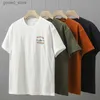 Men's T-Shirts Dukeen 320g heavy-duty short sleeved mens summer retro airplane print 100% pure cotton casual top unisex Q240316