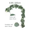 Fleurs décoratives 200 cm guirlande d'eucalyptus artificielle rotin pour couronnes bricolage décorations de mariage arc mur toile de fond vert suspendu vigne fausse