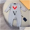 Macacões v designer de luxo bebê nascido conjuntos macacões marca meninas meninos roupas macacão macacão crianças bodysuit para entrega de gota dhslf