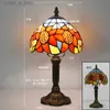 Bordslampor Europeiska Tiffany Retro Restaurant Bar Cafe Stained Glass Bedside Bedroom Creative Small Table Lamp E27 AC110V 220V YQ240316