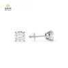 14k Rose Gold Stud Earrings Cushion Diamond Custom Lab Earring for Women