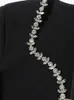 Robes décontractées 2024 Été Femmes Noir Sexy Cristal Diamant Décoratif Bandage Élastique Mini Robe Élégante Fête De Célébrité