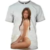 Kvinnors badkläder topp 3D-tryck sexig modell strand bikini män t-shirts baddräkt skönhet flicka t shirt kvinnor tees sommar havet gudinna big plus sizec24315