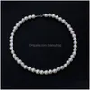 Perlenketten 6 mm 8 mm 10 mm 12 mm Perlenketten Schmuck für Frauen Mädchen Party Club Hochzeit Dekor Modeaccessoires Drop Del Dhwxz