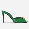 Luxury Brand Donna Keira Sandali Scarpe Donna Ciabatte Pelle verniciata Verde Nero Nudo Open Toe Tacchi alti Lady Comfort Walking Calzature eleganti EU35-43