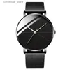 Other Watches 1pc Mens Fashion Ultra Slim Business Stainless Steel Mesh Belt Y240316