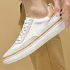 Casual Shoes Fashion Men Trend Concise Skateboarding Urban Leather Lightweight Comfortable Sneakers