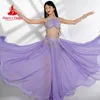 Scene Wear Belly Dancer Costume Set For Women Senior AB Stones Bra Top Chiffon Long Kjol 2st Custom Adult Adult Child Oriental Dancing Outfit