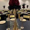 50cm ~ 100cm) 골드 메탈 캔들 라브라 테이블 꽃 장식 금속 테이블 나무 공화 공화