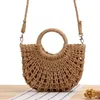 Bag Women Straw Crossbody Spalla semplice Messenger casual intrecciato Solid tote Summer Shopping Purse Beach Borse