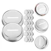 Storage Bottles 20 Pcs Mason Piggy Bank Lid Jar Lids Wide Mouth Jars Can Sealing Canning Accessories Tinplate Coin Slot Caps Work Water