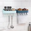 Kitchen Storage Wall Rack Bathroom Towel Drain Cabinet Shelf Seasoning Accessories Hook