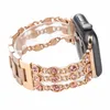 Bracciale da donna con diamanti Bling cinturino in metallo per orologio 6 SE 5 4 3 cinturino per iWatch 40mm44mm 38mm 42mm Fran-cdp serie oro rosa 240311