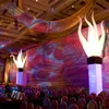 4mH (13,2 фута) вечерние надувные светодиодные фонари, украшения, стоячие водные растения из морских водорослей с базовым вентилятором и разноцветными лампочками для ночного клуба на сцене