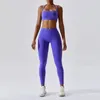 Completi di abbigliamento per yoga Abbigliamento sportivo Leggings a vita alta da donna e top in due pezzi Tuta da palestra senza cuciture Completi per allenamento fitness 240304