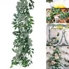 Flores decorativas ajustáveis e tridimensionais folhas de eucalipto videiras perfeitas para peças centrais diy decorações de casamento 6 5 pés de comprimento