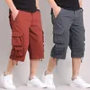 Shorts pour hommes Été Cargo Plus Taille Casual Hommes Coton Pantalon Court Grande Poche Lâche Baggy Militaire Mâle Vêtements Mince Recadrée Bas