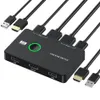 HD USB KVM -switch för 2 datorer som delar mustangentbordsskrivare till en HDTV Monitor Support 4K KVM Switcher Box Splitter Display Equipment