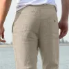 Men's High Waist Trausers Summer Pants Clothing Novelty 2021 Linen Loose Cotton Elastic Band Thin Work Vintage Wide Legs