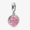 Gâteau d'anniversaire rose Dangle Charm Pandoras 925 Sterling Silver Charms Set Bracelet Making Charm Collier Pendentif Girlfriend Cadeau avec boîte d'origine Top qualité