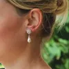 Dangle Chandelier Luxury Silver Plated Princess Cut Cut Oval Moissanite Zircon Earrings Fashion Imitation Pearl Pendants Womens Engagement Jewelry 24316
