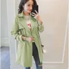 Women Trench Coat Autumn Lapel Double Breasted Windbreak Light Weight casual Female Long Ladies Coats Outwear 240315