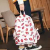 School Bags Fresh Style Fruit Strawberry Print Backpack Pink Bow Girl Bag Travel