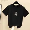 メンズTシャツコットンインレイドダイヤモンドショートスリーブTシャツレディースドレスウエスタンスタイルデントハーフスリーブTシャツ夏Q240316