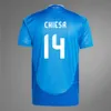 S-4XL 2024 2025 Italys Soccer Jerseys Scamacca Inmobile Chiesa Camisas de fútbol Jorginho Barella Bastoni Verratti Maglia Italia Fans Jugador Versión Kit para niños adultos Kit