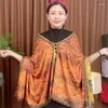 Szaliki 180 70 cm marka jedwabny szalik szalik Kobiety luksusowy gambiered kanton Gaza szal moda dama odwracalna guzika cheongsam cape