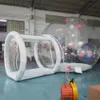 Barraca de bolha inflável transparente, túnel de 4m de diâmetro + 1.5m para acampamento ao ar livre, casa com cúpula de cristal e quarto único com túnel
