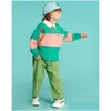 Vêtements Ensembles Bebe Marque 2023 Printemps Coréen Kid Garçons Sweat-shirt Enfants Coton Imprimé Casual Sweats À Capuche Plover Vêtements Fille Robe Dro Dhmdp