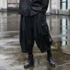 Calças masculinas homens casual grande bolso carga gênero 2024 moda esportes estilo escuro cordão solto simples streetwear unisex