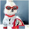 Cão vestuário designer óculos de cão / óculos de sol retro oval pequenos cães gatos olho desgaste festa favores pet óculos de sol conjunto bonito engraçado cosplay dol dhvmv