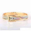 Bangle Boutique Korean Version Belt Armband Buckle Alloy Leopard Bead Jewelry Drop Delivery Armband DH0ZN