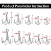 Рыболовный тройной крючок VMC, усиленный якорь, острый 3X, прочный короткий рыболовный крючок, ложка, приманки, искусственная приманка 240313