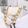 designer bag Thick chain underarm bag 2023 new small fragrant leather crossbody small square bag diamond grid chain shoulder bag replacement logo MARRY KOSS