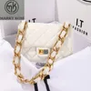 Bolsa de designer Bolsa de corrente grossa nas axilas 2023 novo pequeno couro perfumado crossbody pequeno saco quadrado diamante grade corrente bolsa de ombro substituição logotipo MARRY KOSS