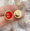 18k ouro studs MM letras de marca brincos de designer para mulheres retro vintage luxo redondo círculo duplo lado desgaste brinco chinês brincos anéis charme jóias presente