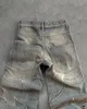 Street Retro Raw Edge Haftowe workowate dżinsy dla mężczyzn moda wzór hip -hopu Kobiety Patchwork Dżinsowe spodnie Y2K 240311
