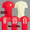 2024 Galler Evde Futbol Formaları Balya Wilson Allen Ramsey Futbol Gömlekleri Rodon Vokes Milli Takım Camiseta De Futbol Johnson Erkekler Çocuk Kit Üniformaları