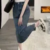 Luxusmarke Designer Damen kurzer Rock Sommer Schlitz Jeansrock süßer Stil Minirock Damen langer Rock Mode lässig langer Rock