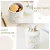 Storage Bottles Ceramic Airtight Jar Candy Easter Treat Container With Cover Jars Ceramics -shaped Home Holder Orange Food