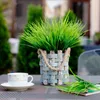 Decorative Flowers 10PC Artificial Greenery Decoration Plants 1 X 7 Forks Plastic Bouquet Home Wedding Crafts