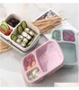 Weizenstrohfaser NonPollution Mikrowellen-Lunchbox Picknick-Lebensmittelbehälter Aufbewahrungsbox 3 Fächer Blau Grün Beige 4Qjlr9106384