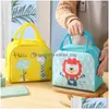 Aufbewahrungstaschen Nette Lunch-Tasche Cartoon Bento Box Kleine thermische Insated-Beutel für Kinder Kind Schulbehälter Tote Handtasche Drop Lieferung DHDGR