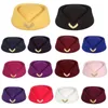 Berets Solid Color Women Stewardess Costume Accessories Flight Attendant Hat For Real-Estate Uniform Vintage Dropship