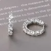 Charm Hoops 4mm Full Moissanite Boucles d'oreilles pour femmes Original certifié 925 Argent 3.6ct Diamant Boucle d'oreille plaqué or 18 carats Bijoux de luxeL2403