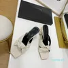 Semi-pantoufles Baotou à talons épais Chaussures pour femmesNouvelle pointe d'été tempérament supérieur noué pour porter des sandales et des pantoufles talons hauts Sanda