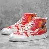 Winter 469 Couple's Shoes Casual Vulcanize Women Men High Quality Chinese Style Top Fashion Board Printed Canvas 99855 15093